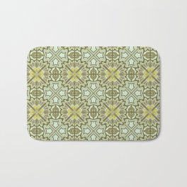 Summer yellow vintage abstract floral pattern  Bath Mat