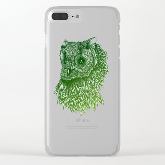 Ombre Owl Clear iPhone Case
