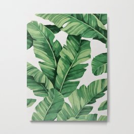 Tropical banana leaves Metal Print | Tropics, Banana, Palm, Ink, Botanic, Jungle, Hawaii, Leaves, Painting, White 