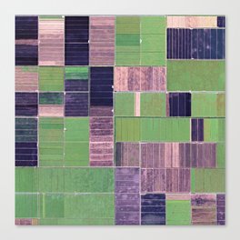 Farmland Crop Fields Aerial Photograph Canvas Print