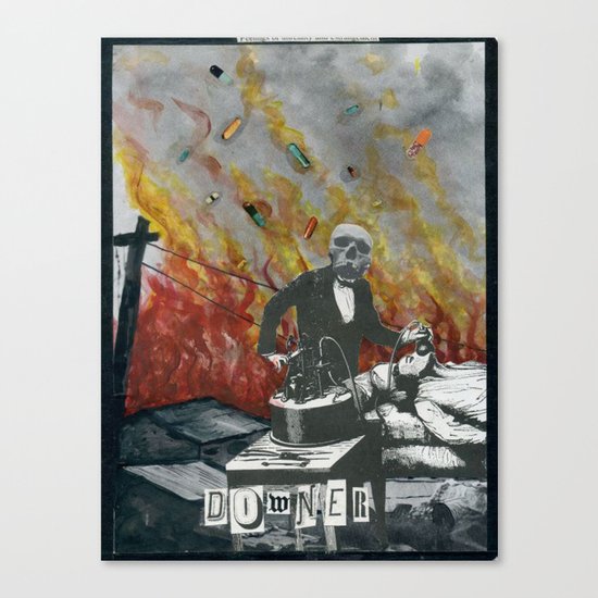 Complimentary Anesthetics amidst firebomb and spiritual tranquilizer raid. Canvas Print