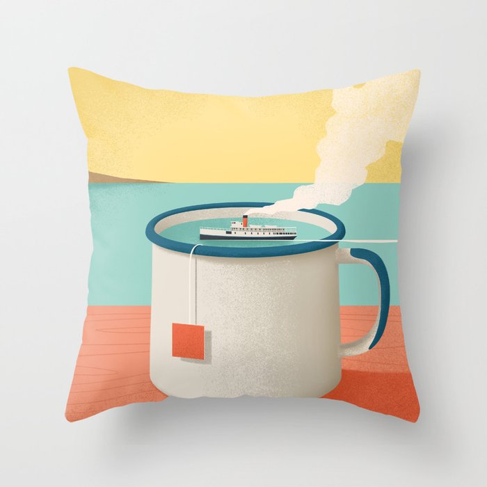 Cup of sea Throw Pillow