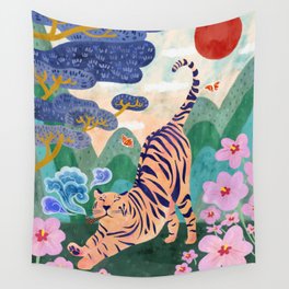 Smoking Tiger Wall Tapestry