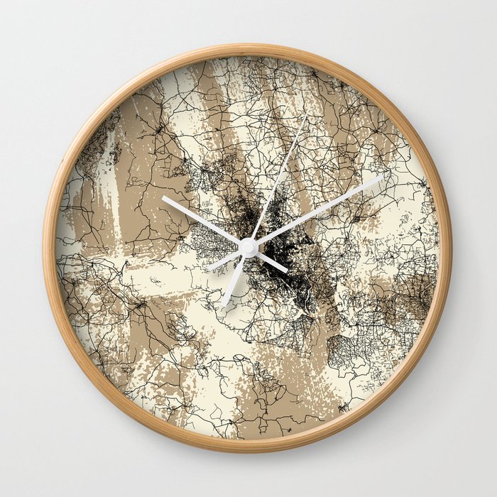 Bangladesh, Dhaka - Authentic Map - Retro Wall Clock