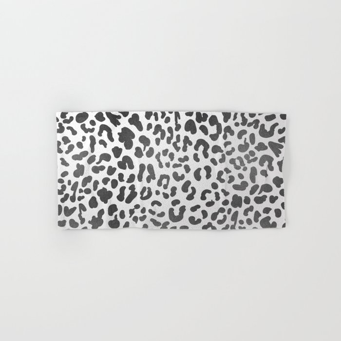 Grey Leopard Print Hand & Bath Towel