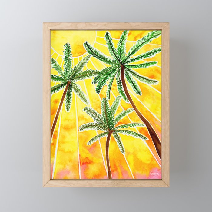 Under the Palm Trees Framed Mini Art Print