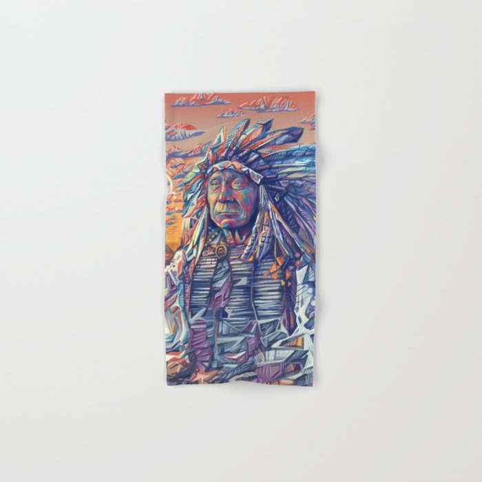 native american portrait-red cloud Hand & Bath Towel
