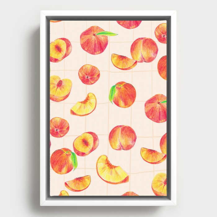 Nectarine Pattern Framed Canvas