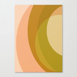 Abstract Shapes 16 in Lime Peach Canvas Print