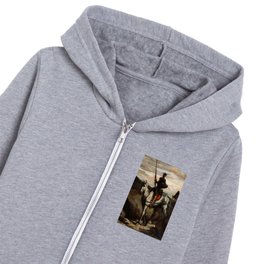 Honoré Daumier Don Quixote in the Mountains Kids Zip Hoodie