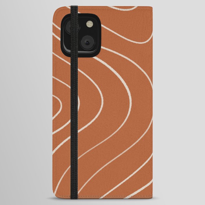 Minimalist Topographical Abstract in Clay and Putty iPhone Wallet Case