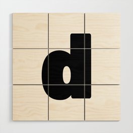 d (Black & White Letter) Wood Wall Art