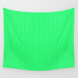 White Vertical Lines On A Green Background, Line Pattern Wall Tapestry