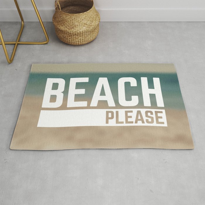 Beach Please Funny Quote Rug