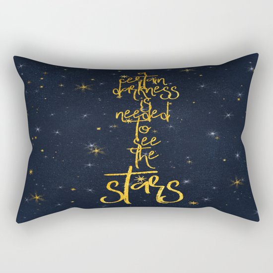 Darkness-Stars - sparkling night gold glitter effect typography on #Society6 Rectangular Pillow