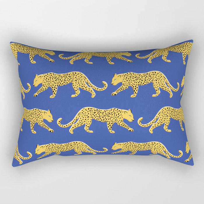 The New Animal Print - Blue Rectangular Pillow