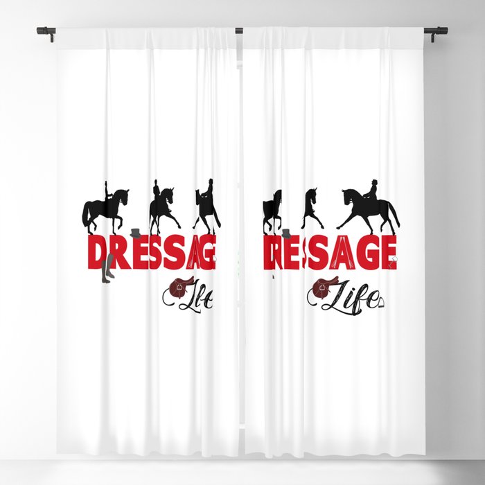 Dressage Life in Black & Red Blackout Curtain