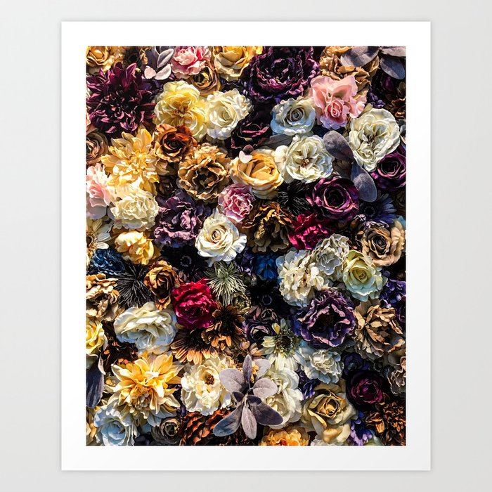 Flower Wall // Full Color Floral Accent Background Jaw Dropping Decoration Art Print