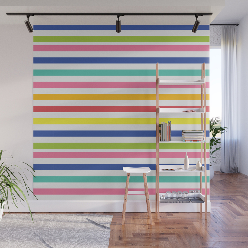 Rainbow Stripes Wall Mural by stelosia