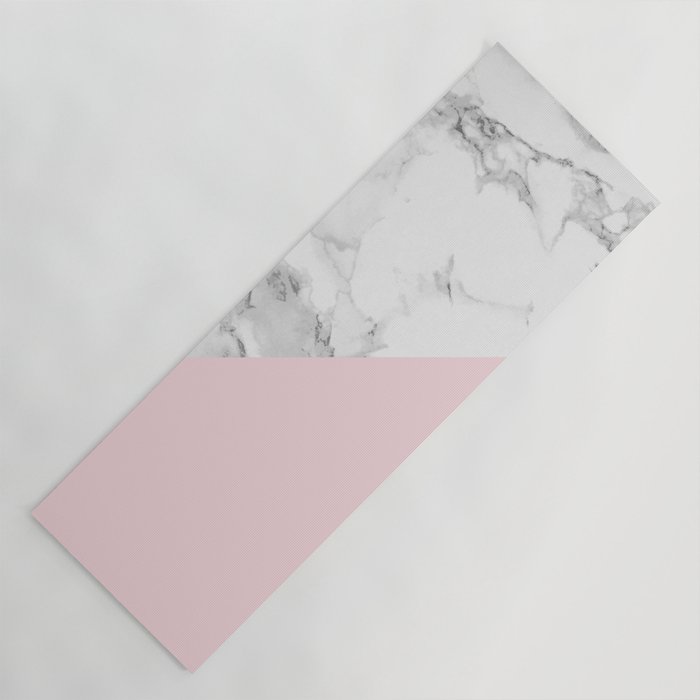 Marble + Pastel Pink Yoga Mat
