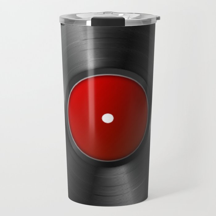 Black And Red Retro Music Vynil High Resolution Travel Mug