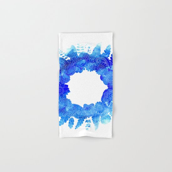 Blue Floral Pattern 01 Hand & Bath Towel