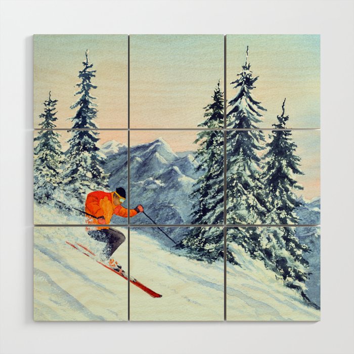 Skiing The Clear Leader Wood Wall Art