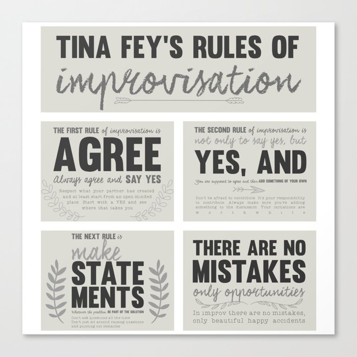 Tina Fey's Rules of Improvisation Canvas Print