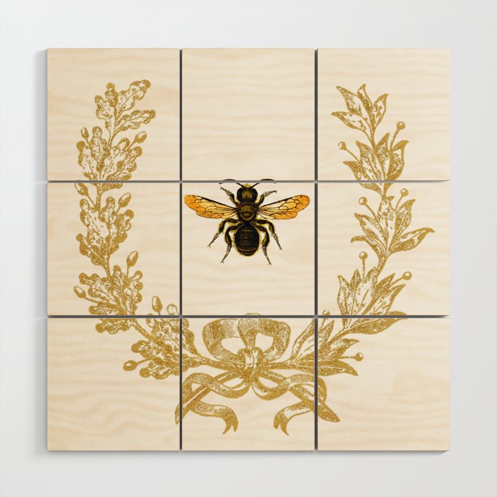 French Bee Acorn Wreath Wood Wall Art By Wendypaulapatterson