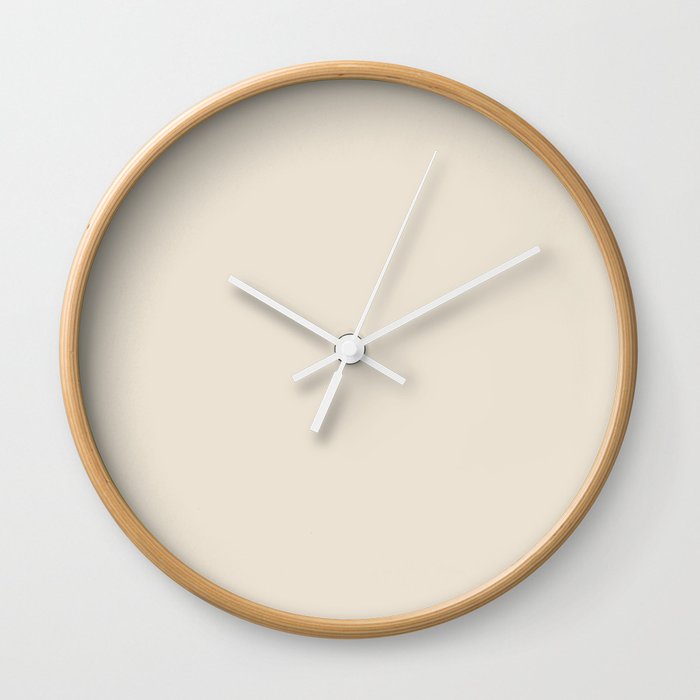 Off White Cream Linen Solid Color Pairs PPG Onion Powder PPG1084-2 - All One Single Shade Hue Colour Wall Clock