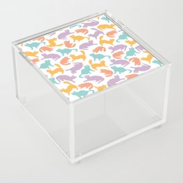 multicolored pattern with cats Acrylic Box