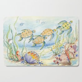 Sea Turtles, Coral and Kelp Cutting Board