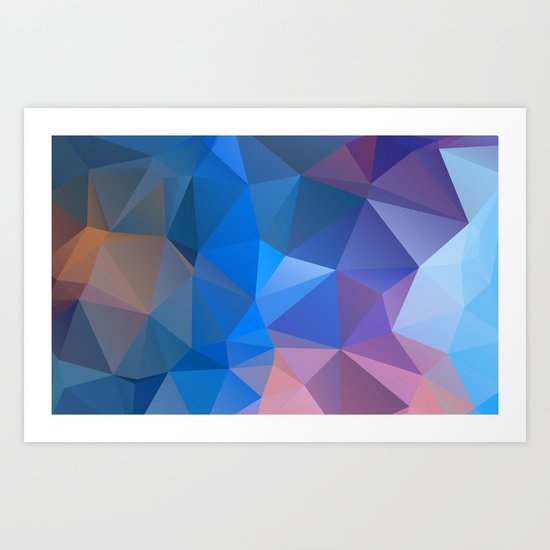Colored polygon pattern.Amethyst. Art Print
