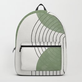 Mid century Green Moon Shape  Backpack