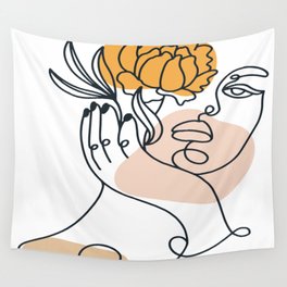 Women with flower  Wall Tapestry