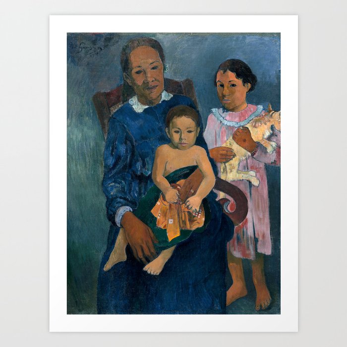 Paul Gauguin - Polynesian Women with Children - Tahitien Femme et deux Enfants Art Print