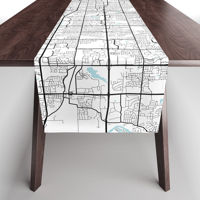 Omaha City Map of Nebraska, USA - Circle Table Runner
