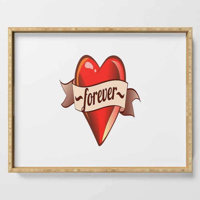 FOREVER ROMANTIC HEART TATTOO Serving Tray