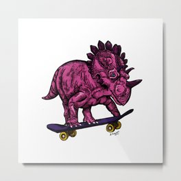 Skateboarding Metal Print