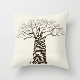 Zebra Tree Throw Pillow