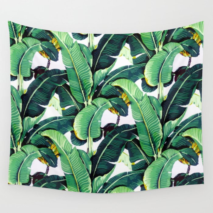 Tropical Banana leaves pattern Wall Tapestry