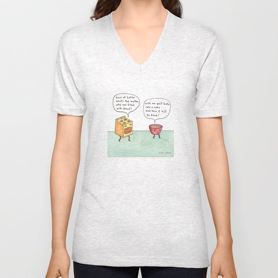 bowl of batter, what's the matter Unisex V-Neck