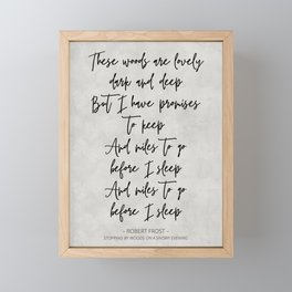 These Woods - Robert Frost Quote Framed Mini Art Print