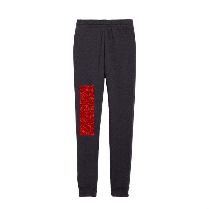 Pink and red swirly floral damask Kids Joggers
