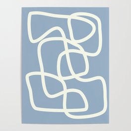 Maze in Gray Blue Poster