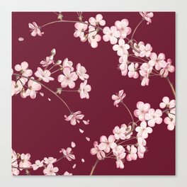 Cherry Flower Blossoms - Floral Home Design Canvas Print