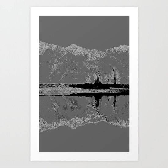 Knik River Mts. Pop Art - 3 Art Print