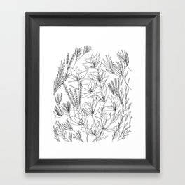 Abstract Floral Ink Framed Art Print