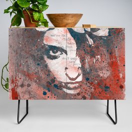 Red Hypothermia | flower woman graffiti painting Credenza