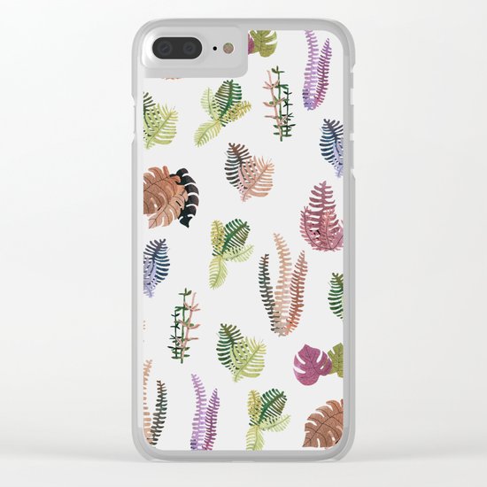 tropical leaves color Clear iPhone Case